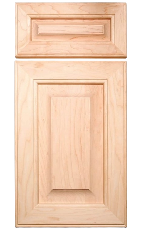 Raised panel cabinet door with decorative center panel for traditional kitchen cabinets