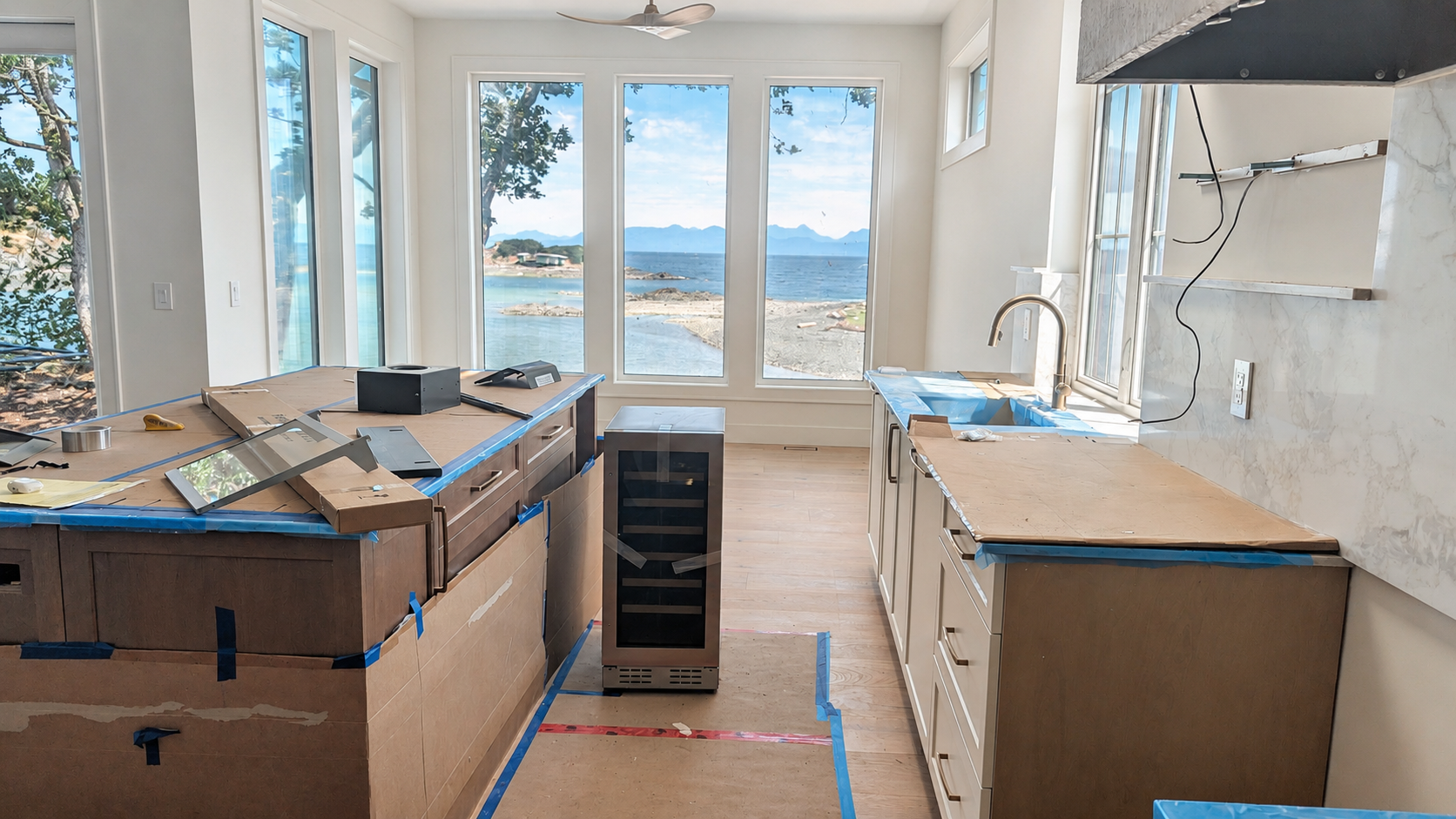 Temporary kitchen setup during a home kitchen renovation